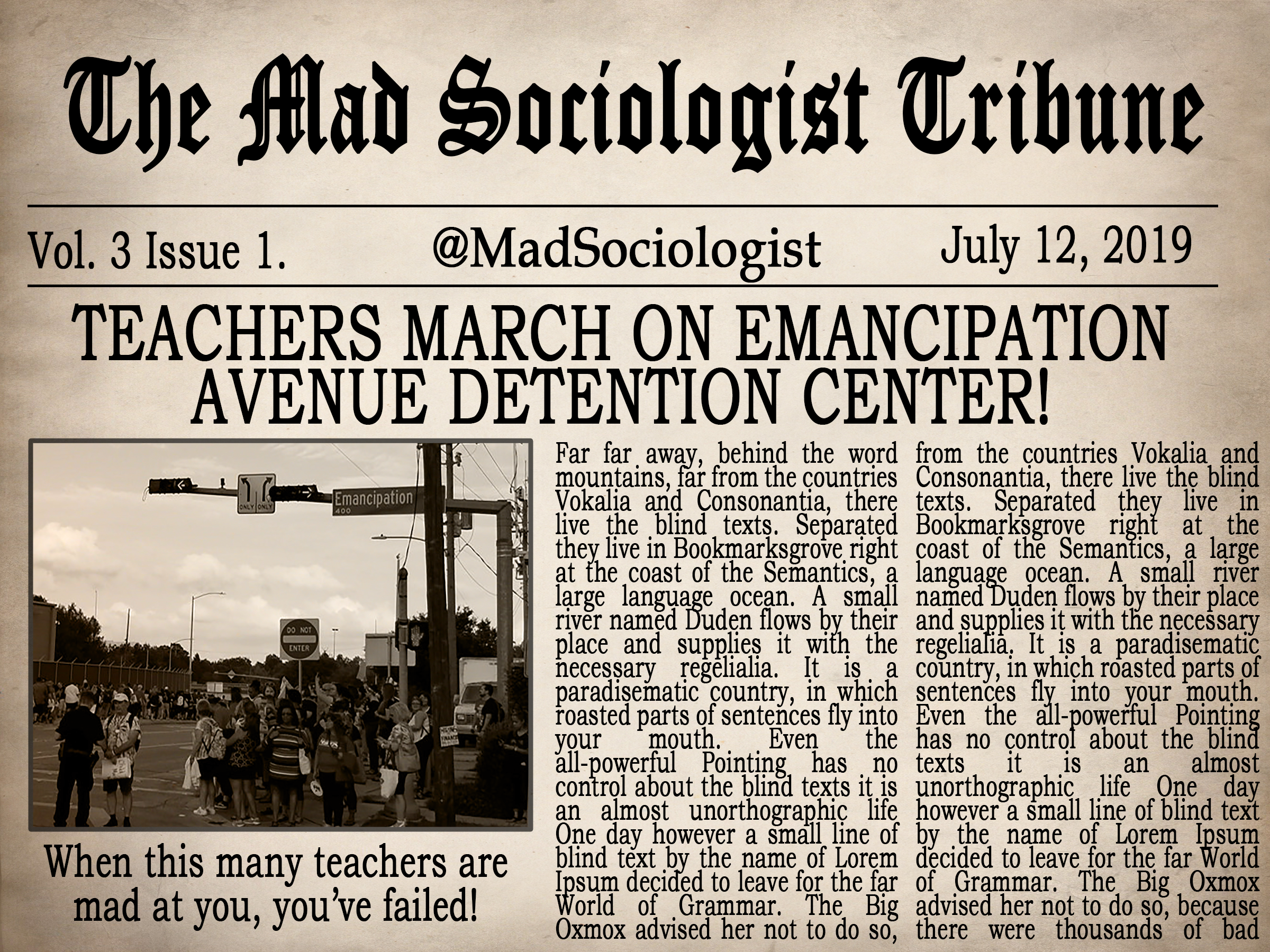 Teachers March on Emancipation Ave, for Immigrant Rights: